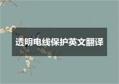 透明电线保护英文翻译