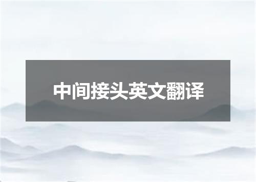 中间接头英文翻译