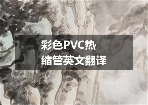 彩色PVC热缩管英文翻译