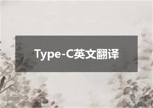 Type-C英文翻译