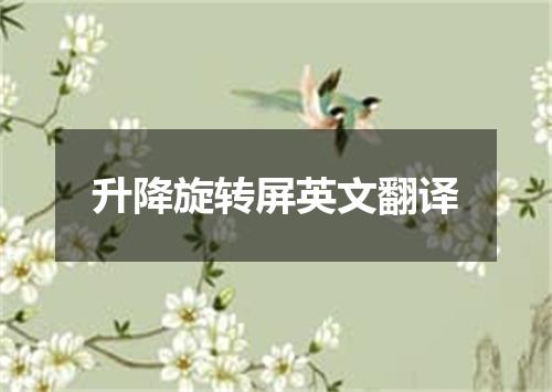 升降旋转屏英文翻译