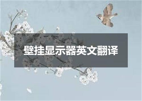 壁挂显示器英文翻译