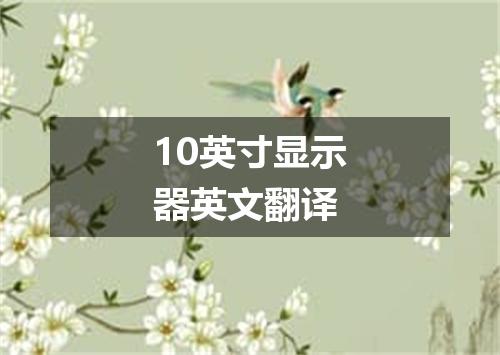 10英寸显示器英文翻译