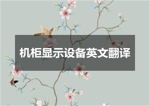机柜显示设备英文翻译