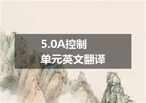 5.0A控制单元英文翻译