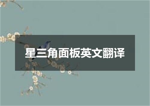 星三角面板英文翻译