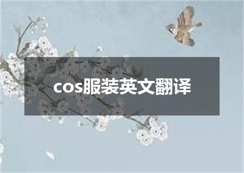 cos服装英文翻译