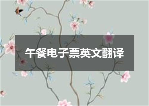 午餐电子票英文翻译