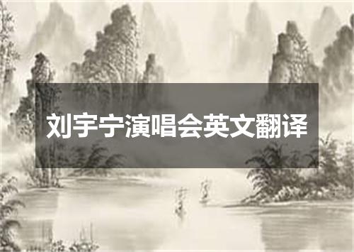 刘宇宁演唱会英文翻译