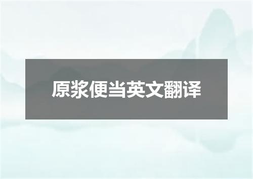 原浆便当英文翻译