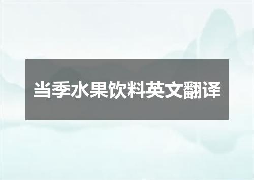 当季水果饮料英文翻译