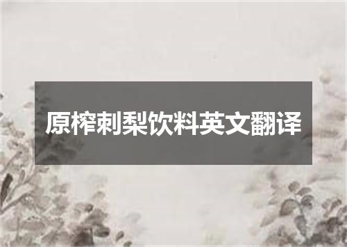 原榨刺梨饮料英文翻译
