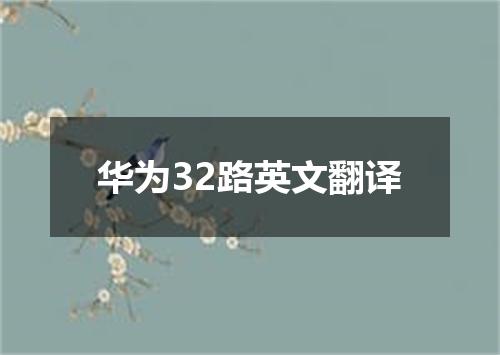 华为32路英文翻译