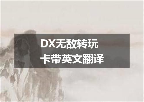 DX无敌转玩卡带英文翻译