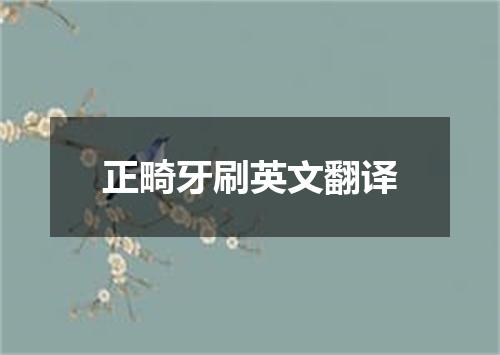 正畸牙刷英文翻译