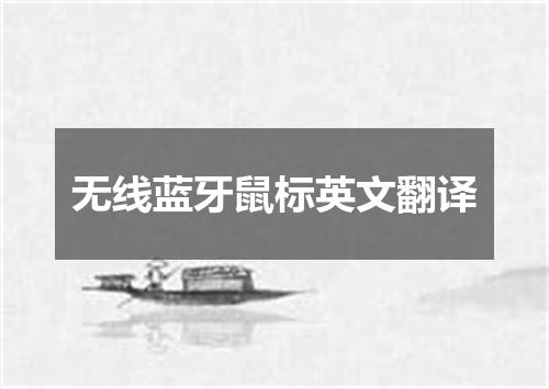 无线蓝牙鼠标英文翻译