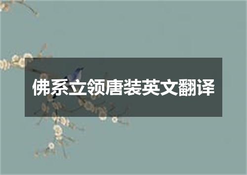 佛系立领唐装英文翻译