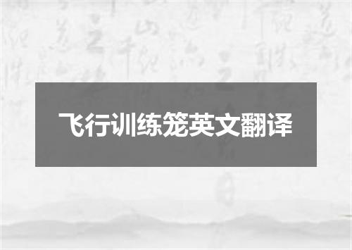 飞行训练笼英文翻译