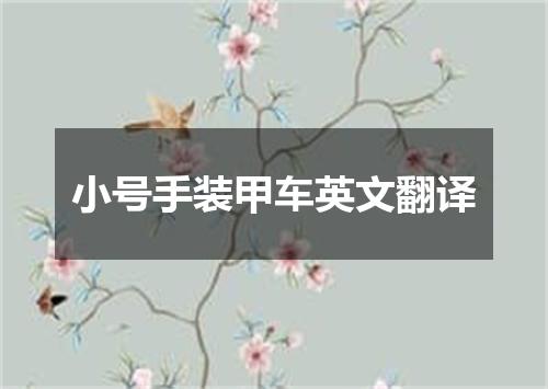 小号手装甲车英文翻译