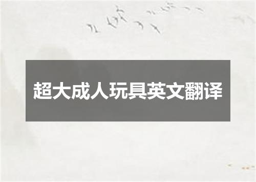 超大成人玩具英文翻译