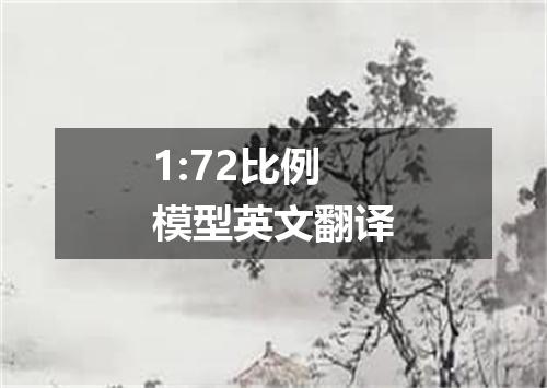1:72比例模型英文翻译