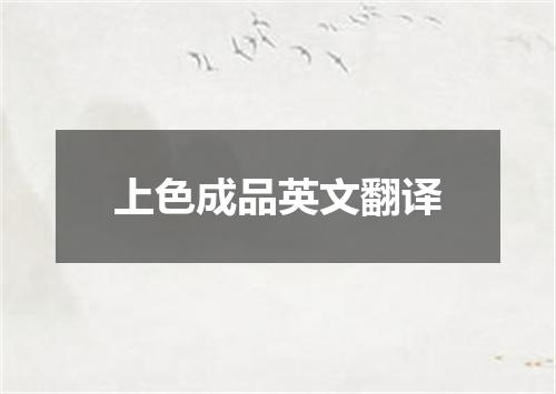 上色成品英文翻译