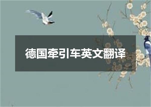 德国牵引车英文翻译