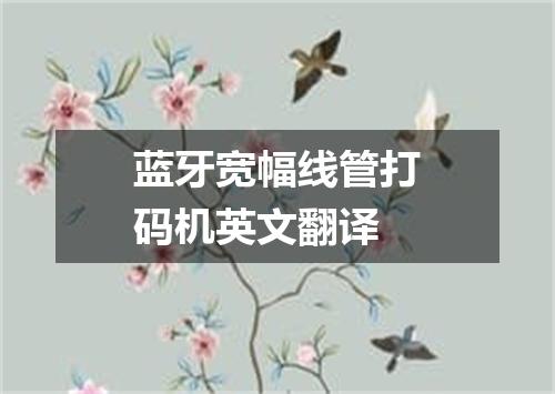 蓝牙宽幅线管打码机英文翻译