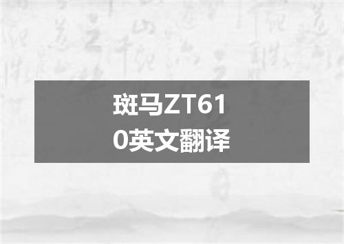 斑马ZT610英文翻译
