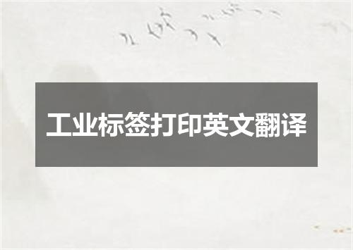 工业标签打印英文翻译