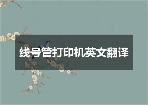 线号管打印机英文翻译