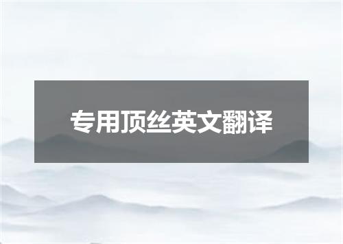 专用顶丝英文翻译