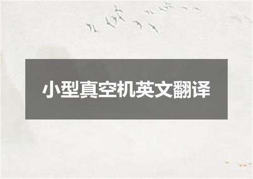 小型真空机英文翻译
