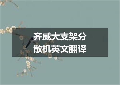 齐威大支架分散机英文翻译