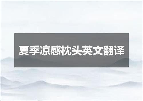 夏季凉感枕头英文翻译