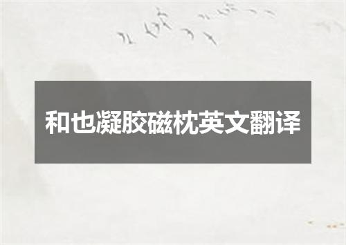 和也凝胶磁枕英文翻译