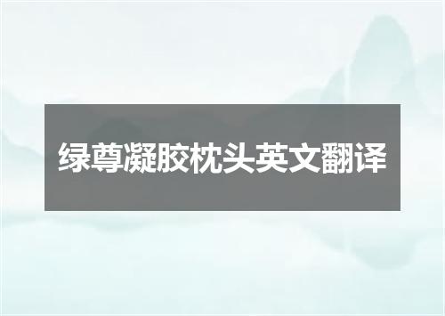 绿尊凝胶枕头英文翻译