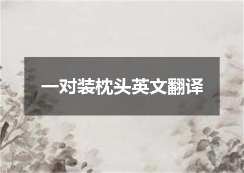 一对装枕头英文翻译