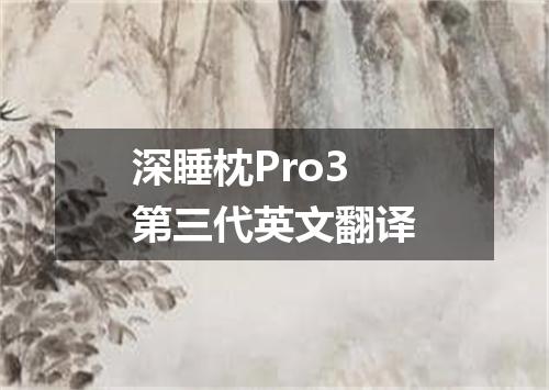 深睡枕Pro3第三代英文翻译