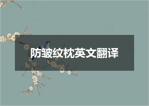 防皱纹枕英文翻译