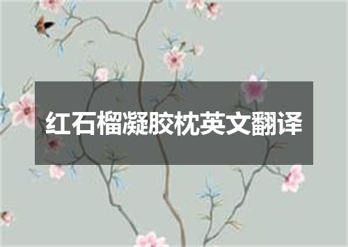 红石榴凝胶枕英文翻译