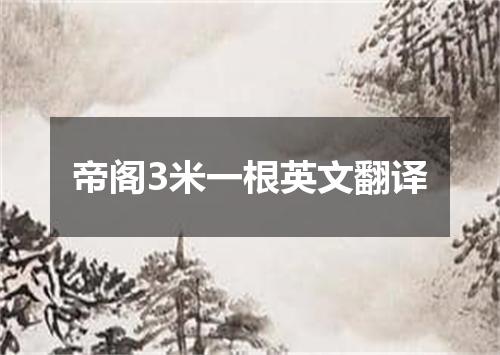 帝阁3米一根英文翻译