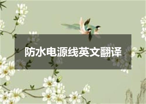 防水电源线英文翻译