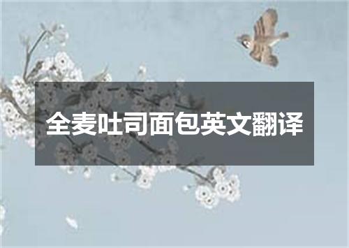 全麦吐司面包英文翻译