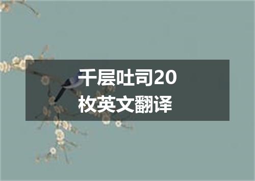 千层吐司20枚英文翻译