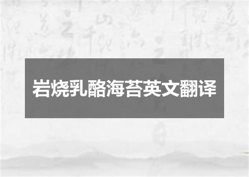 岩烧乳酪海苔英文翻译
