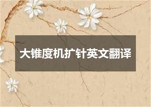 大锥度机扩针英文翻译