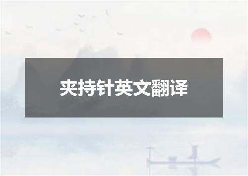 夹持针英文翻译