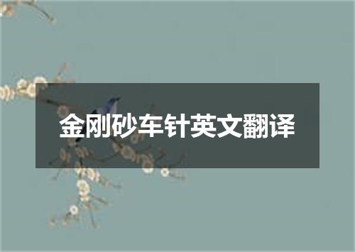 金刚砂车针英文翻译