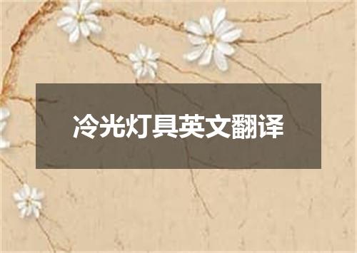 冷光灯具英文翻译